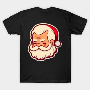 Vintage Santa Claus Portrait || Vector Art Christmas Sticker T-Shirt